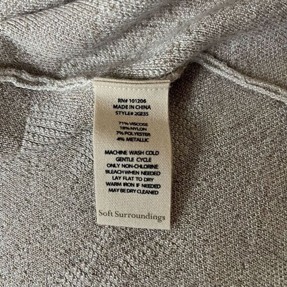 Soft Surroundings Ivy Shimmer Long Cardigan Large Metallic Floral Print Duster - Picture 10 of 11